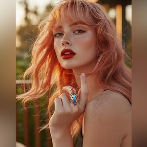 New Silver Chakra Gemstone Ring Adjustable